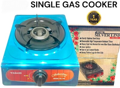 Singal Bunner Gas cooker silver body 